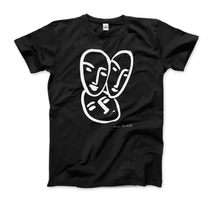 Henri Matisse Apollinaire Three Heads to Friendship 1952 Art T-Shirt - Men / Black / Small by Art-O-Rama
