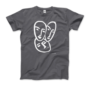 Henri Matisse Apollinaire Three Heads to Friendship 1952 Art T-Shirt - Men / Charcoal / Small by Art-O-Rama
