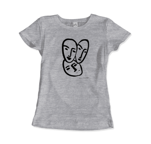 Henri Matisse Apollinaire Three Heads to Friendship 1952 Art T-Shirt - Women / Heather Grey / Small by Art-O-Rama