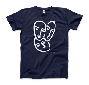 Henri Matisse Apollinaire Three Heads to Friendship 1952 Art T-Shirt - Men / Navy / Small by Art-O-Rama
