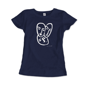 Henri Matisse Apollinaire Three Heads to Friendship 1952 Art T-Shirt - Women / Navy / Small by Art-O-Rama