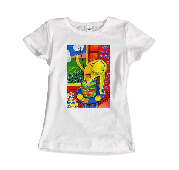 Henri Matisse The Cat With Red Fishes 1914 Artwork T-Shirt - Women / White / Small by Art-O-Rama