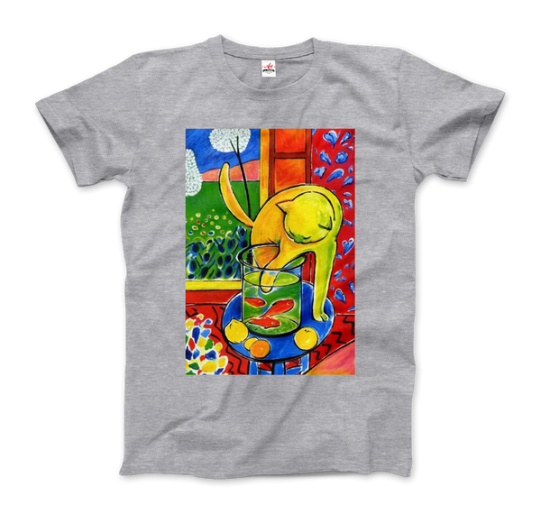 Henri Matisse The Cat With Red Fishes 1914 Artwork T-Shirt - Men / Heather Grey / Small by Art-O-Rama