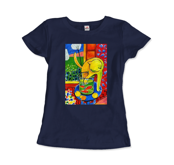 Henri Matisse The Cat With Red Fishes 1914 Artwork T-Shirt - Women / Navy / Small by Art-O-Rama