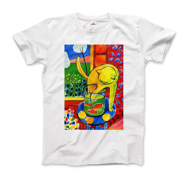 Henri Matisse The Cat With Red Fishes 1914 Artwork T-Shirt - Men / White / Small by Art-O-Rama