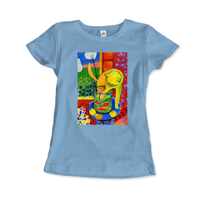 Henri Matisse The Cat With Red Fishes 1914 Artwork T-Shirt - Women / Light Blue / Small by Art-O-Rama