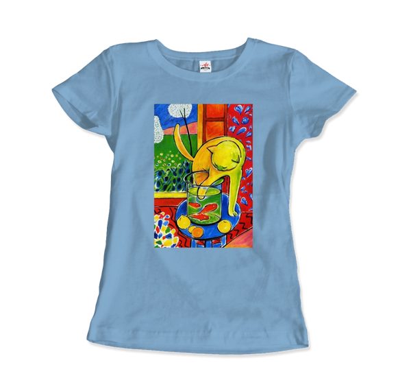 Henri Matisse The Cat With Red Fishes 1914 Artwork T-Shirt - Women / Light Blue / Small by Art-O-Rama