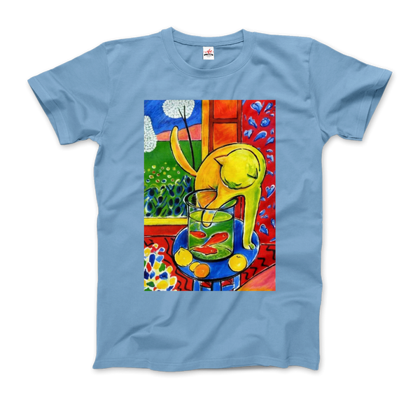 Henri Matisse The Cat With Red Fishes 1914 Artwork T-Shirt - Men / Light Blue / Small by Art-O-Rama