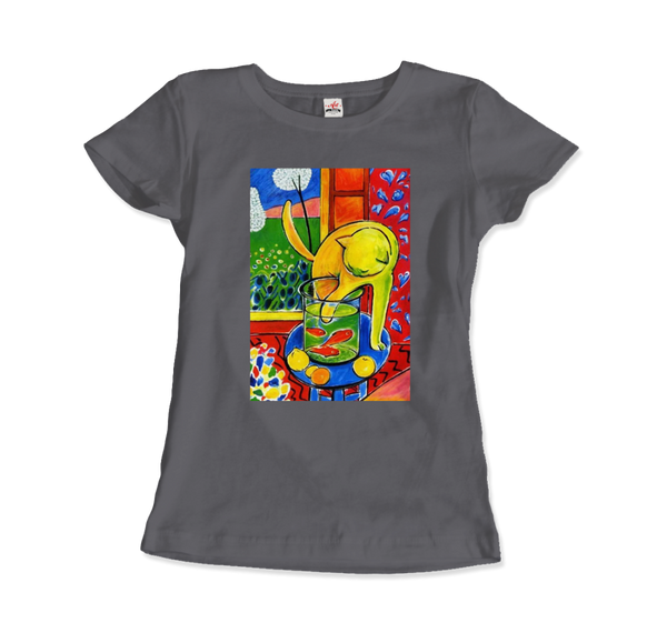Henri Matisse The Cat With Red Fishes 1914 Artwork T-Shirt - Women / Charcoal / Small by Art-O-Rama