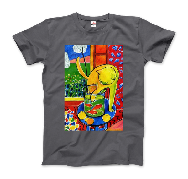 Henri Matisse The Cat With Red Fishes 1914 Artwork T-Shirt - Men / Charcoal / Small by Art-O-Rama