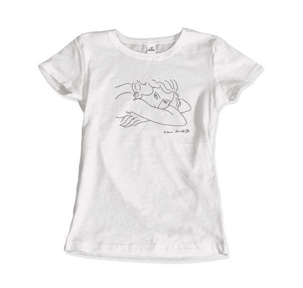 Henri Matisse Young Woman With Face Buried in Arms Artwork T-Shirt - Women / White / Small by Art-O-Rama