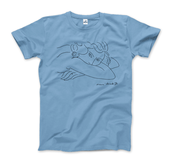 Henri Matisse Young Woman With Face Buried in Arms Artwork T-Shirt - Men / Light Blue / Small by Art-O-Rama