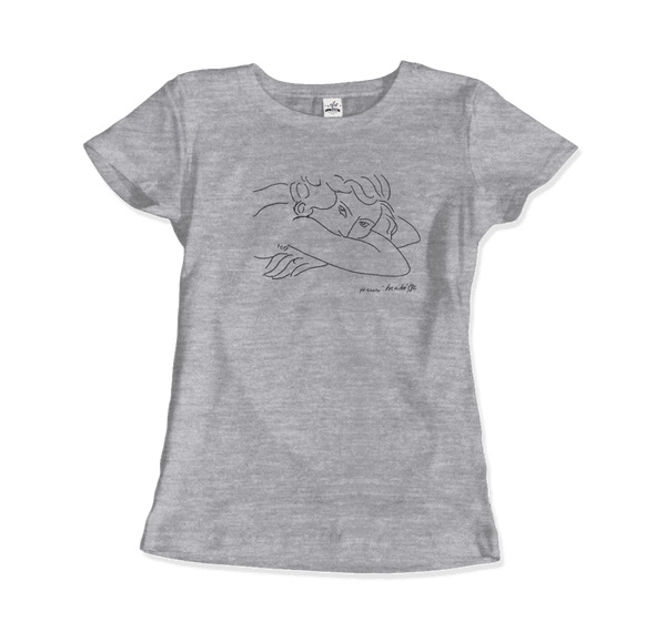 Henri Matisse Young Woman With Face Buried in Arms Artwork T-Shirt - Women / Heather Grey / Small by Art-O-Rama