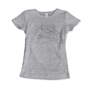 Henri Matisse Young Woman With Face Buried in Arms Artwork T-Shirt - Women (Fitted) / Heather Grey / S - T-Shirt