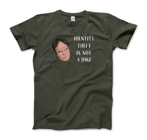 Identity Theft is Not a Joke - Schrute’s Quote T-Shirt - Men / City Green / Small - T-Shirt
