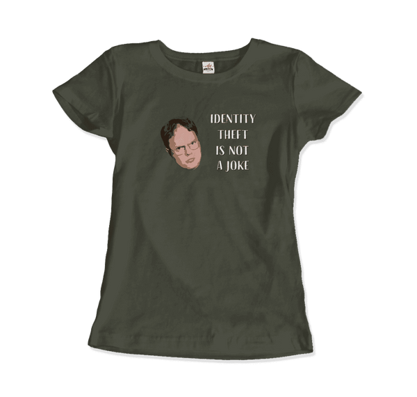 Identity Theft is Not a Joke - Schrute’s Quote T-Shirt - Women / City Green / Small - T-Shirt