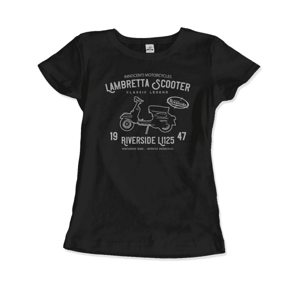 Innocenti Lambretta Scooter Riverside 1947 T-Shirt - Women / Black / Small - T-Shirt