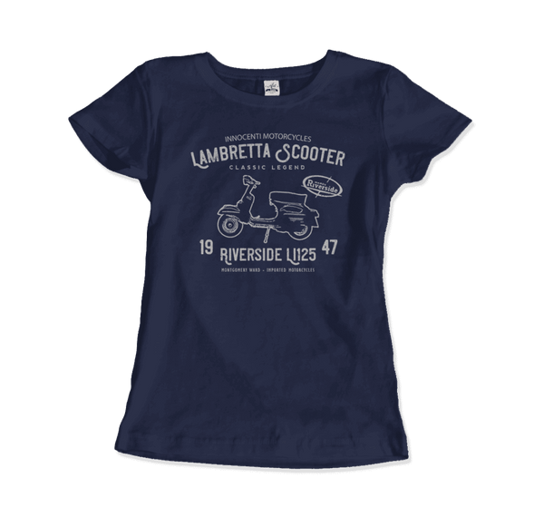 Innocenti Lambretta Scooter Riverside 1947 T-Shirt - Women / Navy / Small - T-Shirt