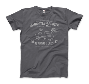 Innocenti Lambretta Scooter Riverside 1947 T-Shirt - Men / Charcoal / Small - T-Shirt