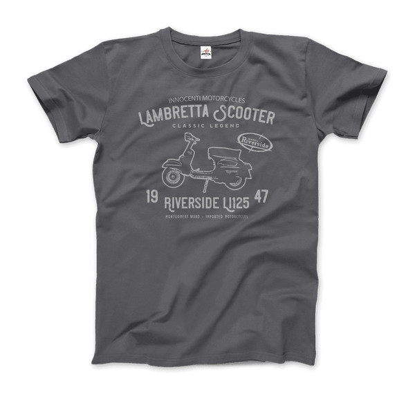 Innocenti Lambretta Scooter Riverside 1947 T-Shirt - Men / Charcoal / Small - T-Shirt