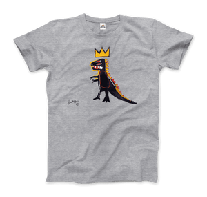 Jean-Michel Basquiat Pez Dispenser (Dinosaur) 1984 Artwork T-Shirt - Men / Heather Grey / Small - T-Shirt