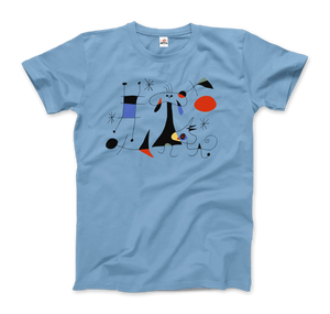 Joan Miro El Sol (The Sun) 1949 Artwork T-Shirt - Men / Light Blue / Small by Art-O-Rama