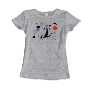 Joan Miro El Sol (The Sun) 1949 Artwork T-Shirt - Women / Heather Grey / Small by Art-O-Rama