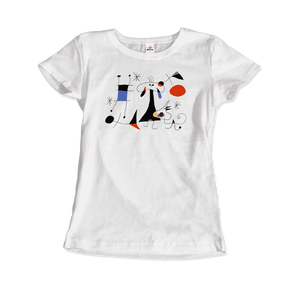 Joan Miro El Sol (The Sun) 1949 Artwork T-Shirt - Women / White / Small by Art-O-Rama