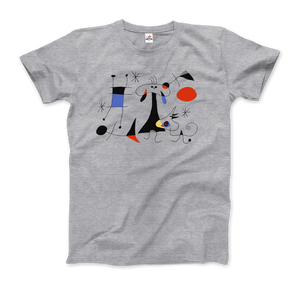Joan Miro El Sol (The Sun) 1949 Artwork T-Shirt - Men / Heather Grey / Small by Art-O-Rama