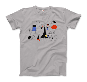 Joan Miro El Sol (The Sun) 1949 Artwork T-Shirt - Men / Silver / Small by Art-O-Rama