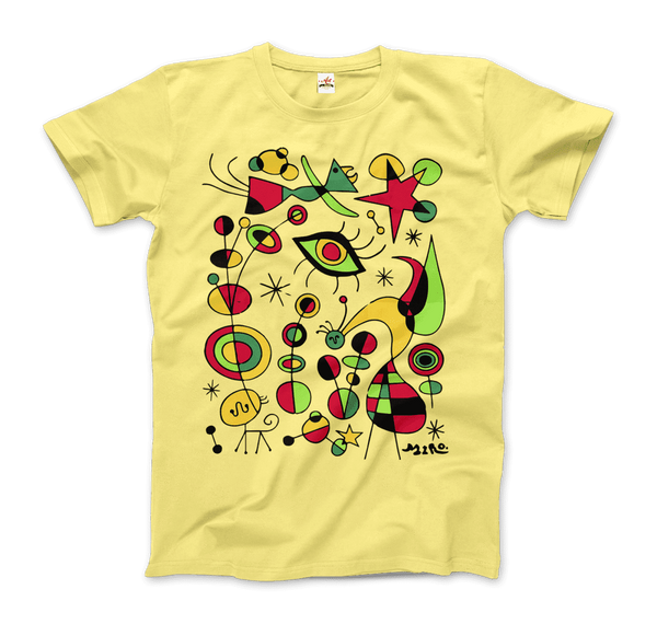 Joan Miro Peces de Colores Artwork T-Shirt - Men / Spring Yellow / Small by Art-O-Rama