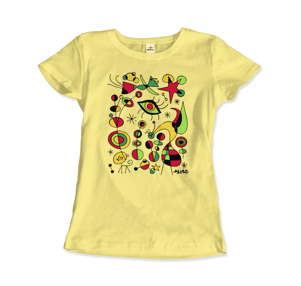 Joan Miro Peces de Colores Artwork T-Shirt - Women / Spring Yellow / Small by Art-O-Rama