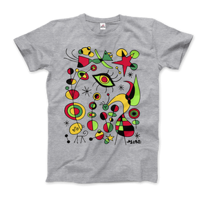 Joan Miro Peces de Colores (Colorful Fish) Artwork T-Shirt - Men (Unisex) / Heather Grey / S - T-Shirt