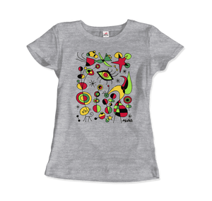 Joan Miro Peces de Colores (Colorful Fish) Artwork T-Shirt - Women (Fitted) / Heather Grey / S - T-Shirt