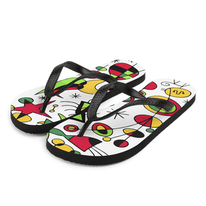Joan Miro Peces de Colores (Colorful Fish) Artwork Flip-Flops - Small - Flip-Flops