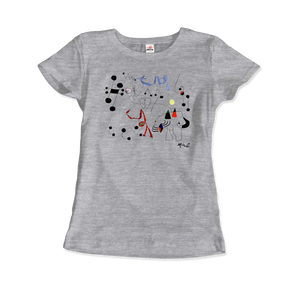 Joan Miro Woman Dreaming of Escape 1945 Artwork T-Shirt - Women / Heather Grey / Small by Art-O-Rama