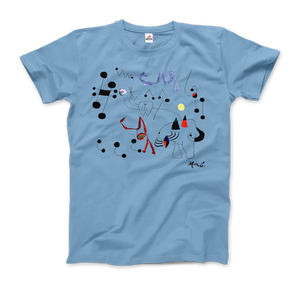 Joan Miro Woman Dreaming of Escape 1945 Artwork T-Shirt - Men / Light Blue / Small by Art-O-Rama