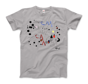 Joan Miro Woman Dreaming of Escape 1945 Artwork T-Shirt - Men / Silver / Small by Art-O-Rama