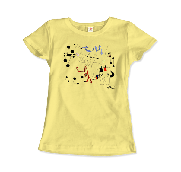 Joan Miro Woman Dreaming of Escape 1945 Artwork T-Shirt - Women / Spring Yellow / Small by Art-O-Rama
