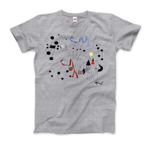 Joan Miro Woman Dreaming of Escape 1945 Artwork T-Shirt - Men / Heather Grey / Small by Art-O-Rama