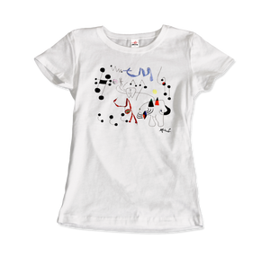 Joan Miro Woman Dreaming of Escape 1945 Artwork T-Shirt - Women / White / Small by Art-O-Rama