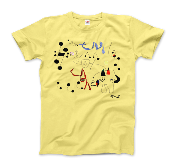 Joan Miro Woman Dreaming of Escape 1945 Artwork T-Shirt - Men / Spring Yellow / Small by Art-O-Rama