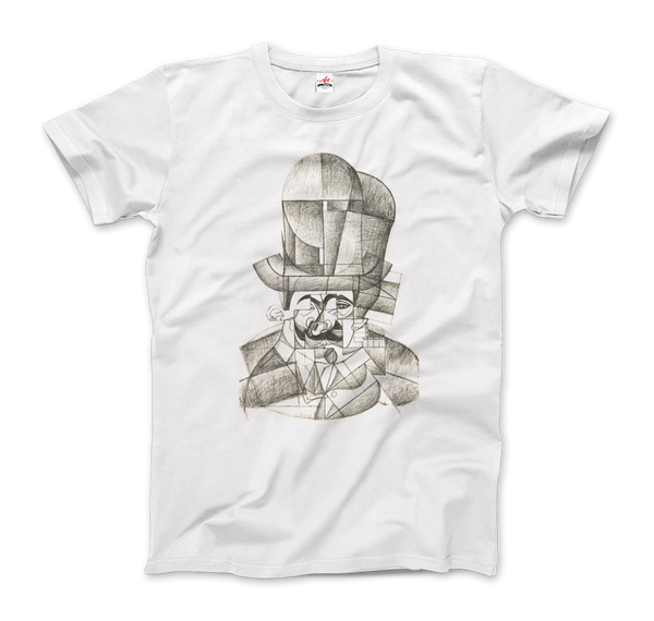Juan Gris Man with Opera Hat 1912 Artwork T-Shirt - Men / White / Small by Art-O-Rama