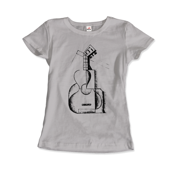 Juan Gris The Guitar 1912 Artwork T-Shirt - Women / Silver / Small by Art-O-Rama