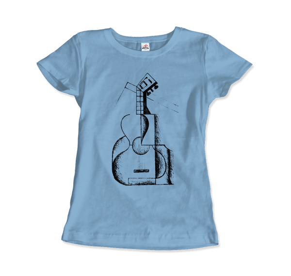 Juan Gris The Guitar 1912 Artwork T-Shirt - Women / Light Blue / Small by Art-O-Rama