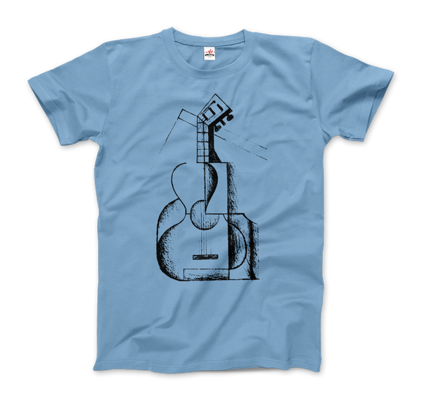 Juan Gris The Guitar 1912 Artwork T-Shirt - Men / Light Blue / Small by Art-O-Rama