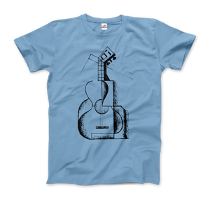 Juan Gris The Guitar 1912 Artwork T-Shirt - Men / Light Blue / Small by Art-O-Rama