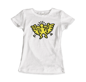 Keith Haring Angel Icon, 1990 Street Art T-Shirt - Women / White / Small by Art-O-Rama