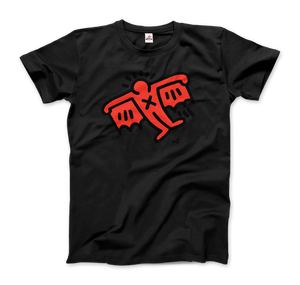 Keith Haring Flying Devil Icon, 1990 Street Art T-Shirt - Men / Black / Small by Art-O-Rama