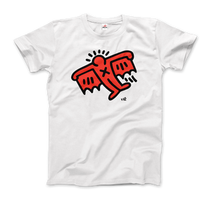 Keith Haring Flying Devil Icon, 1990 Street Art T-Shirt - Men / White / Small by Art-O-Rama